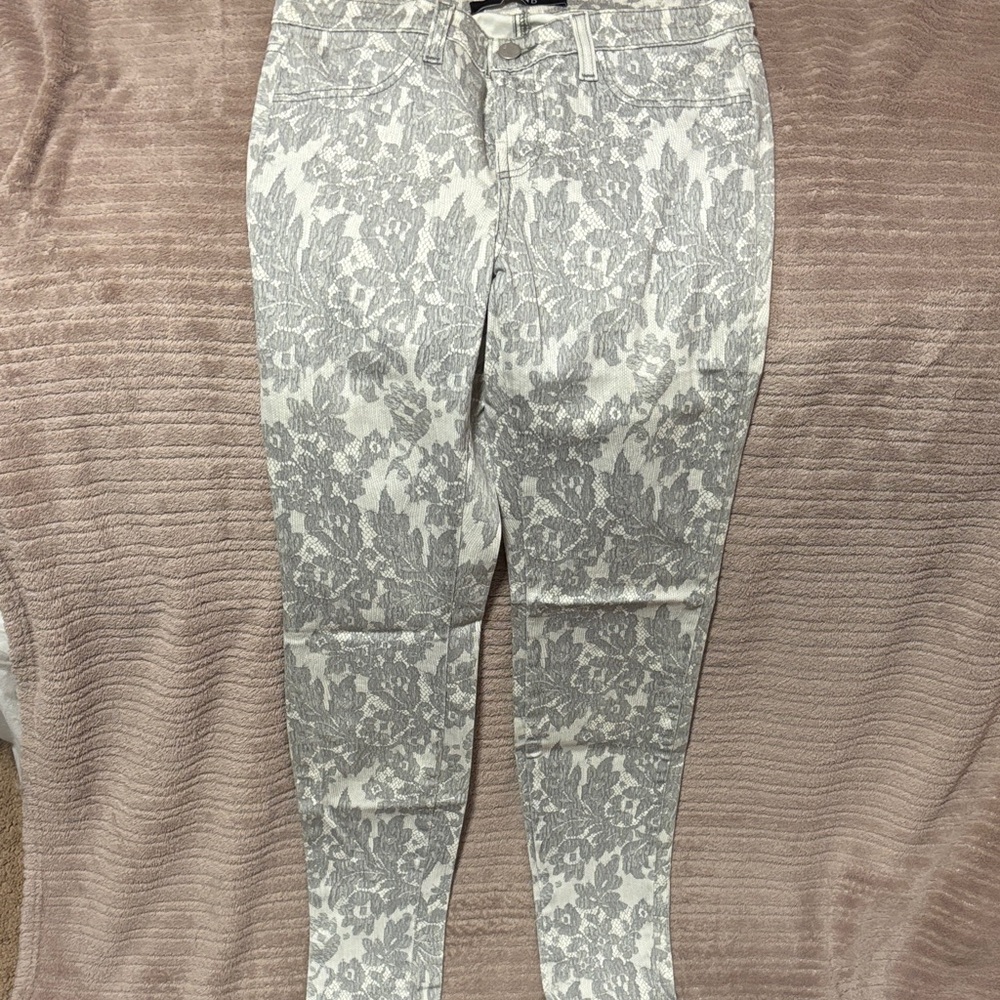 J Brand Lace Pattern Gray Women's leggings jeans Sz 26